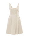 Orsay Krem ženska obleka do kolen ORSAY