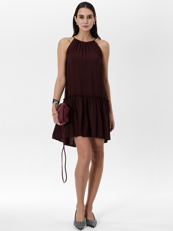 Orsay Črna ženska obleka do kolen ORSAY