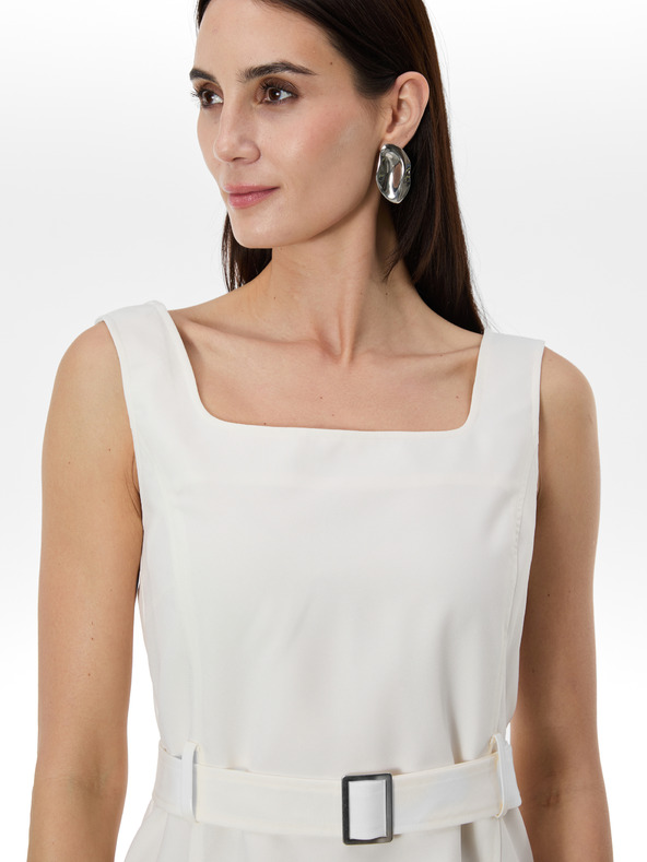 Orsay Kremna ženska obleka s pasom ORSAY