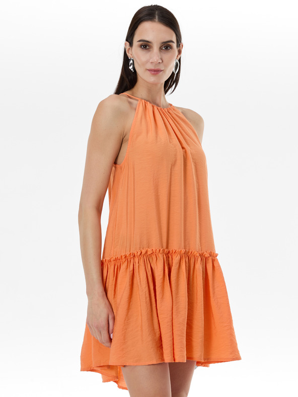 Orsay Oranžna ženska obleka do kolen ORSAY