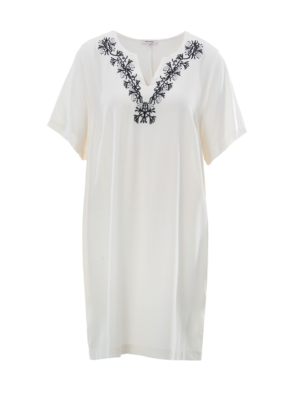 Orsay Krem ženska obleka do kolen ORSAY