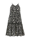 Orsay Črna ženska vzorčasta obleka do kolen ORSAY