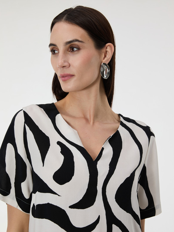 Orsay Črna ženska vzorčasta obleka do kolen ORSAY