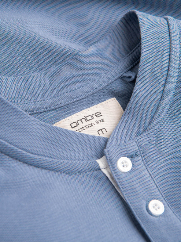 Ombre Clothing Svetlomodra moška polo majica Ombre Clothing