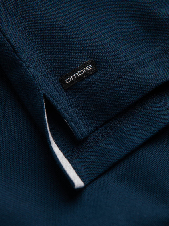 Ombre Clothing Temno modra moška polo majica Ombre Clothing