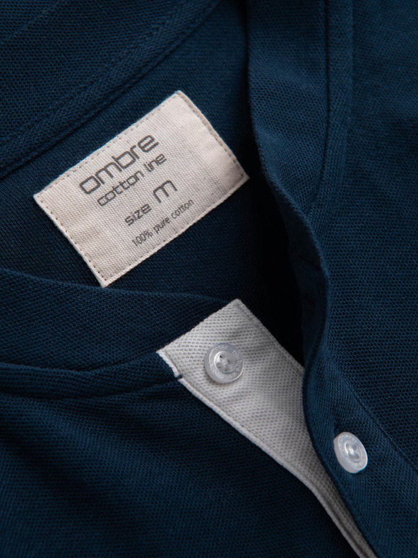 Ombre Clothing Temno modra moška polo majica Ombre Clothing