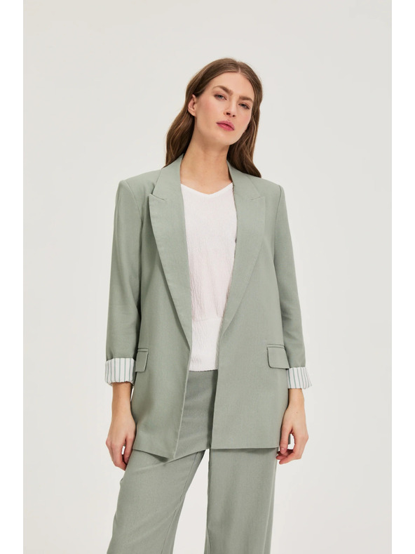 Moodo Sako s primesjo lana olivne barve Moodo