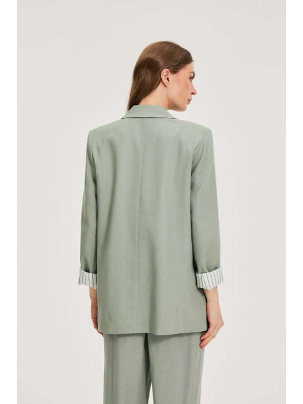 Moodo Sako s primesjo lana olivne barve Moodo