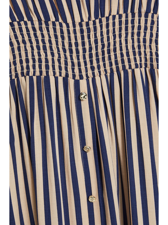 Moodo Obleka iz viskoze s črtami temno modra Moodo