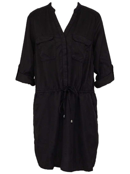 CAMAIEU Črne srajčne obleke z vezanjem