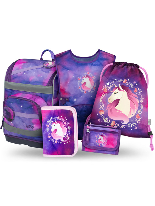 BAAGL  BAAGL SET 5 Zippy Plus Konj: aktovka, penal, vrečka, predpasnik, denarnica