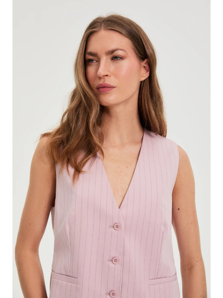 Moodo Telovnik s tankim črtami rozast Moodo