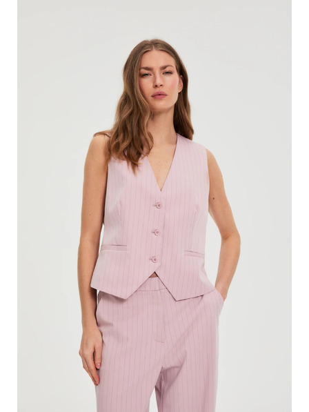 Moodo Telovnik s tankim črtami rozast Moodo