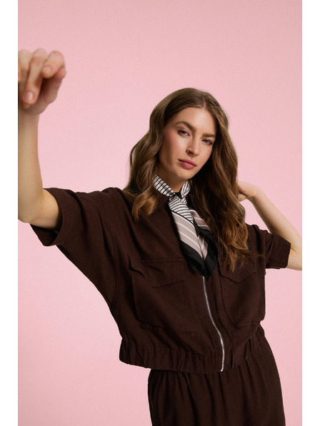 Moodo Jakna s lanom rjava Moodo