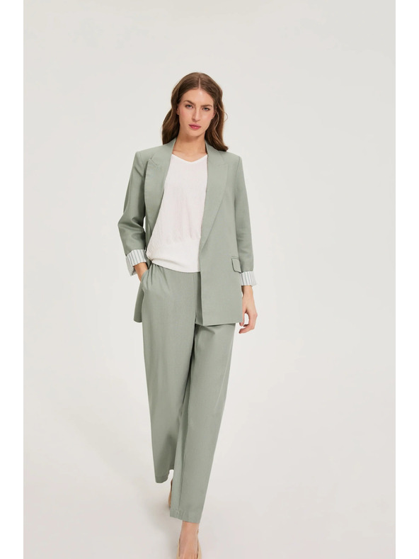 Moodo Sako s primesjo lana olivne barve Moodo