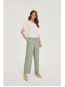 Moodo Hlače s primesjo lana olivne barve Moodo