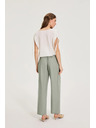 Moodo Hlače s primesjo lana olivne barve Moodo
