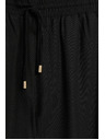 Moodo Hlače iz viskože in lana črne Moodo