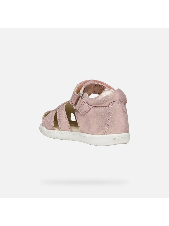 Geox Svetlo rožnate dekliške sandale za prve korake Geox Sandal Macchia