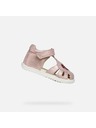 Geox Svetlo rožnate dekliške sandale za prve korake Geox Sandal Macchia