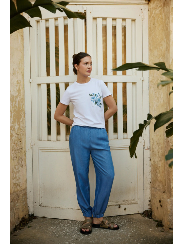 Moodo Srajca z žepom in tiskom bela Moodo