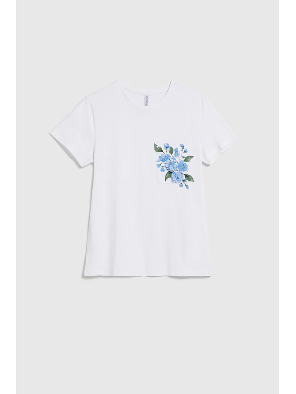 Moodo Srajca z žepom in tiskom bela Moodo