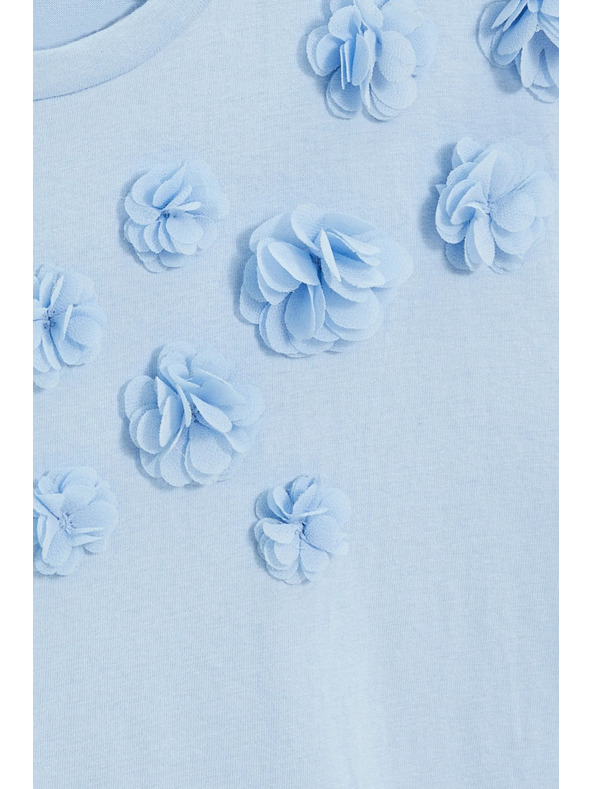 Moodo Bombažna srajca z aplikacijo svetlo modra Moodo