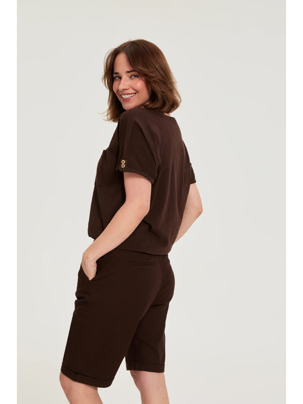 Moodo Bombažna srajca s žepom rjava Moodo