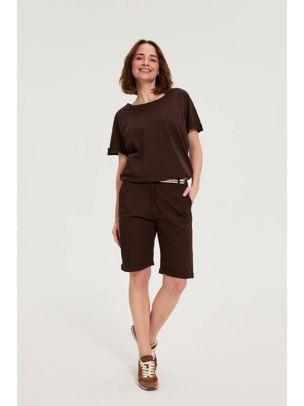 Moodo Bombažna srajca s žepom rjava Moodo