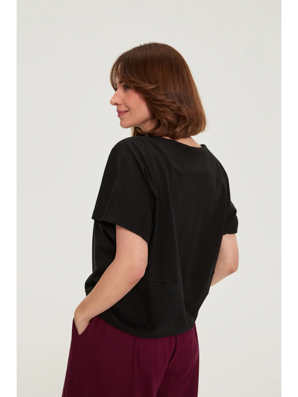 Moodo Majica z vezavanjem črna Moodo