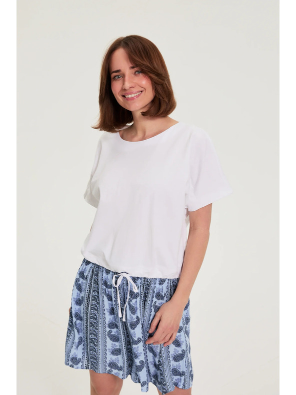 Moodo Majica z vezavanjem bela Moodo