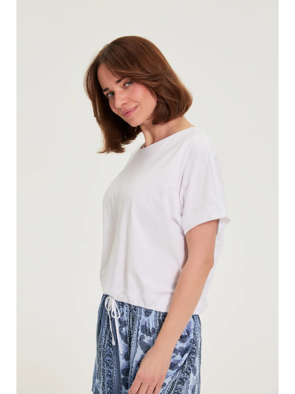 Moodo Majica z vezavanjem bela Moodo