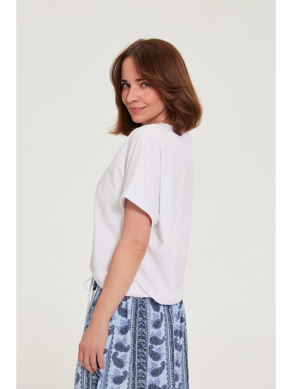 Moodo Majica z vezavanjem bela Moodo