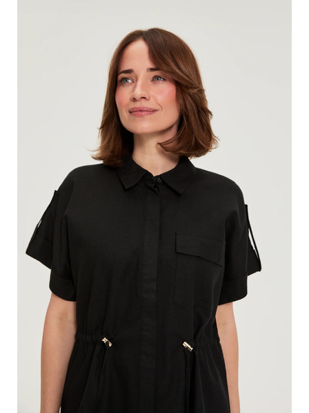 Moodo Črna srajca s vezavanjem Moodo