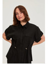 Moodo Črna srajca s vezavanjem Moodo
