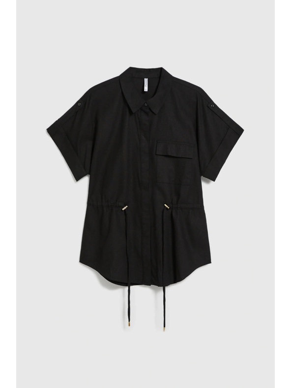 Moodo Črna srajca s vezavanjem Moodo