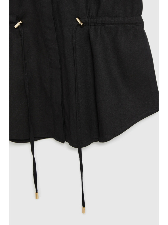 Moodo Črna srajca s vezavanjem Moodo