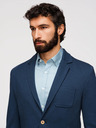 Ombre Clothing Moški modri blazer SLIM z rahlo teksturo