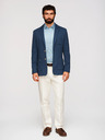 Ombre Clothing Moški modri blazer SLIM z rahlo teksturo