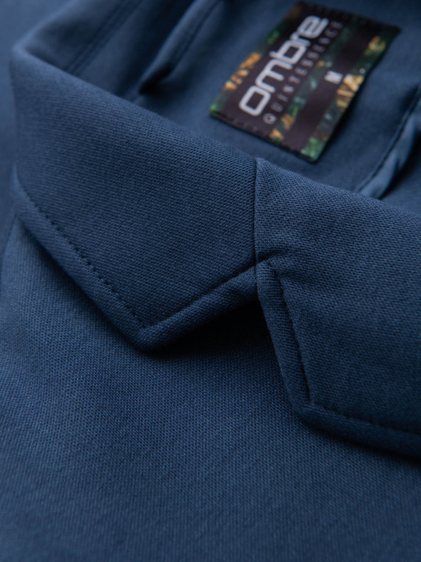 Ombre Clothing Moški modri blazer SLIM z rahlo teksturo