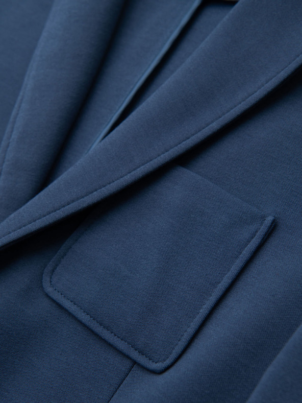 Ombre Clothing Moški modri blazer SLIM z rahlo teksturo