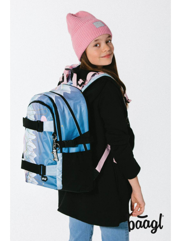 BAAGL  BAAGL 5 SET Skate Moon: nahrbtnik, peresnik, vrečka, deske, denarnica