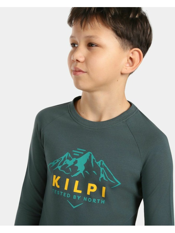 Kilpi Dečko bombažno majico z dolgimi rokavi Kilpi VERATI-JB Temno zelena