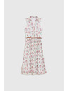 Moodo Bele cvetlične obleke s pasom Moodo