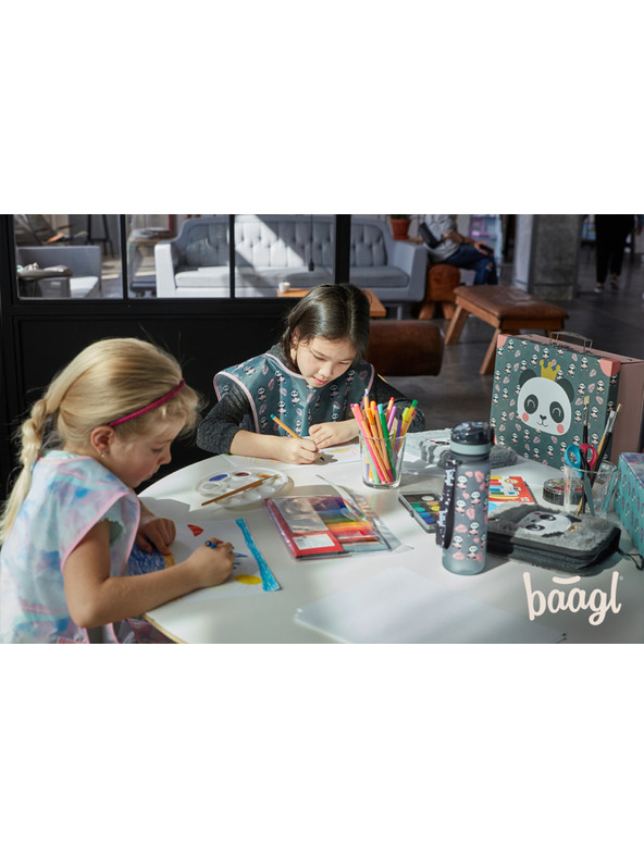 BAAGL  BAAGL SET 5 Zippy Panda: aktovka, penal, saček, zastěra, denarnica