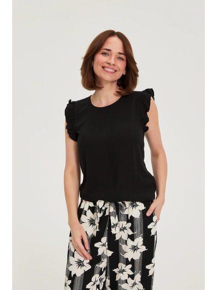 Moodo Srajca s volani črna Moodo