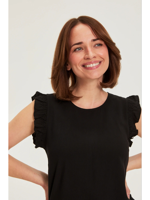 Moodo Srajca s volani črna Moodo