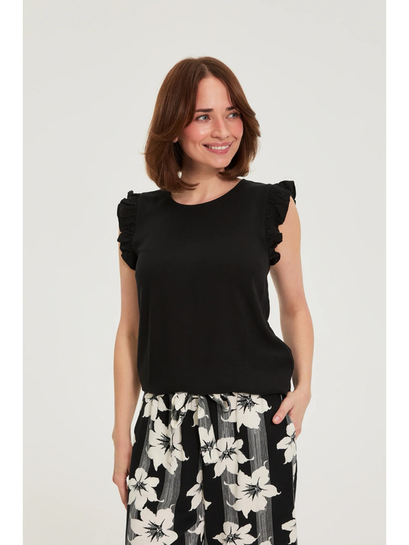 Moodo Srajca s volani črna Moodo