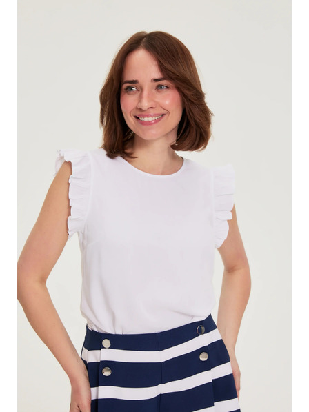 Moodo Srajca s volaniti bela Moodo