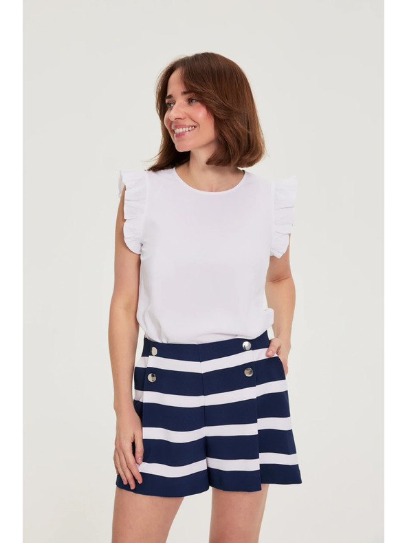 Moodo Srajca s volaniti bela Moodo